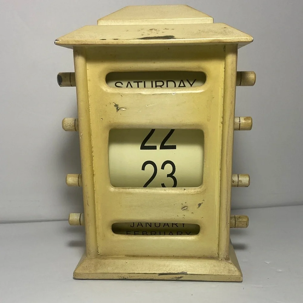 Vintage off white Perpetual Calendar office home decor